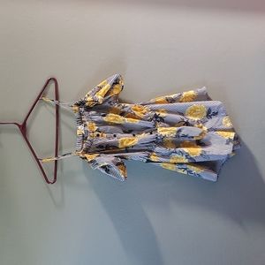 Cute Summer Striped Floral Romper